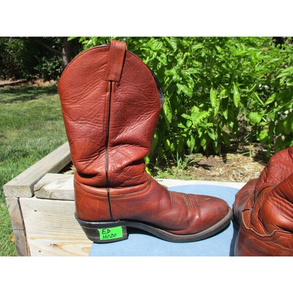 Tony Lama Cowboy Boots Men 10 EEE 3E Brown Leather Western Work Wear - Picture 8 of 13